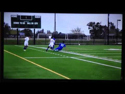 Video of Mason Ginni #99 wins the ball in the air, controls, shields, attacks, and moves down the side for a cross