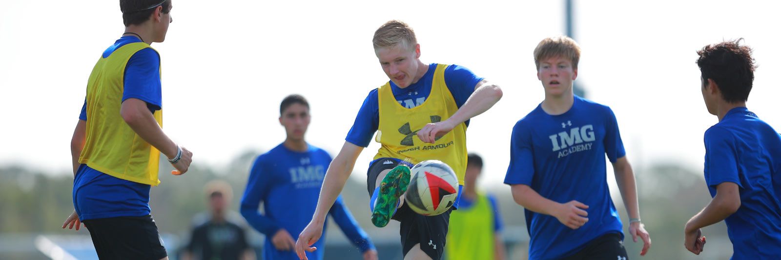 men's soccer players at a camp